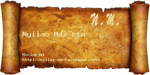 Nyilas Márta névjegykártya
