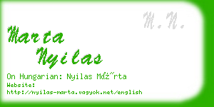 marta nyilas business card